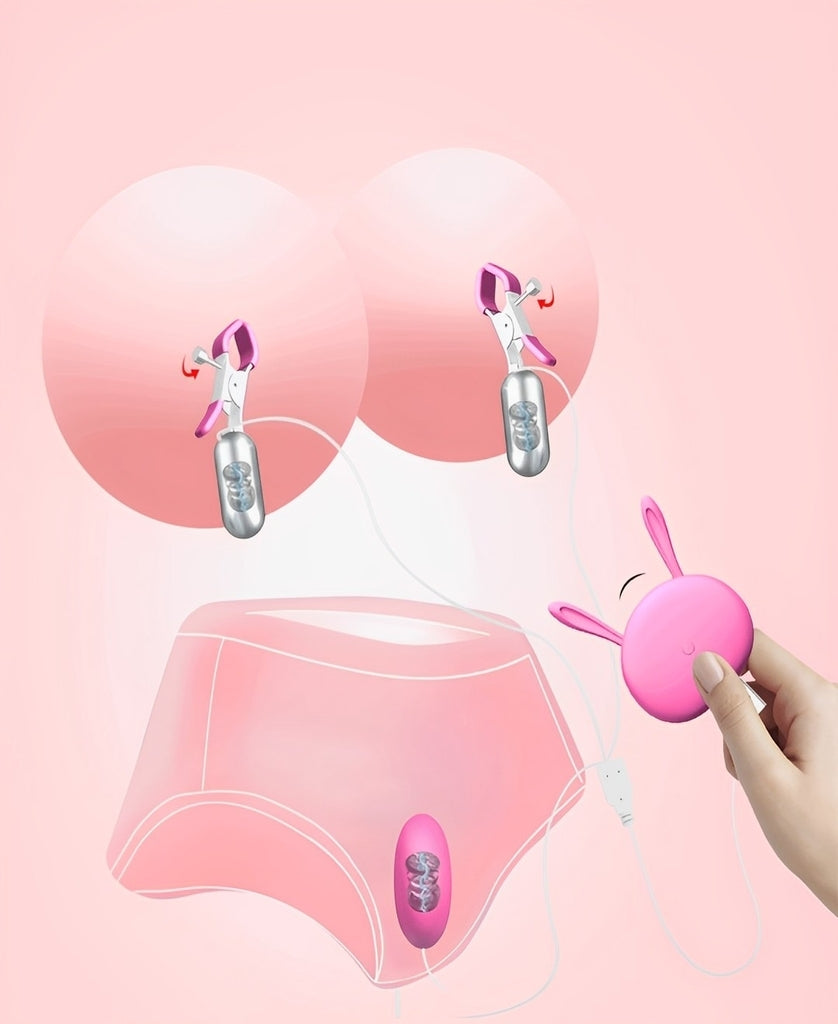  Estimulador de Mamilos e Clitóris com Vibração e Controle USB