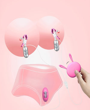  Estimulador de Mamilos e Clitóris com Vibração e Controle USB