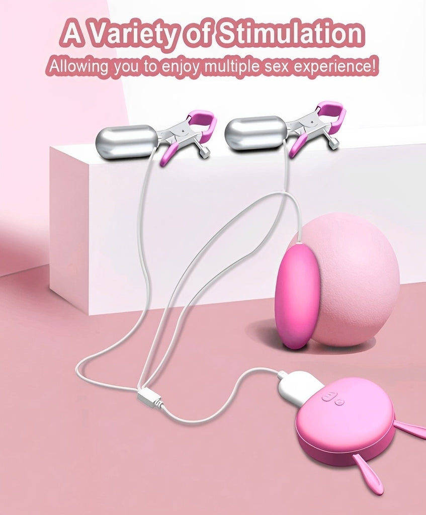  Estimulador de Mamilos e Clitóris com Vibração e Controle USB